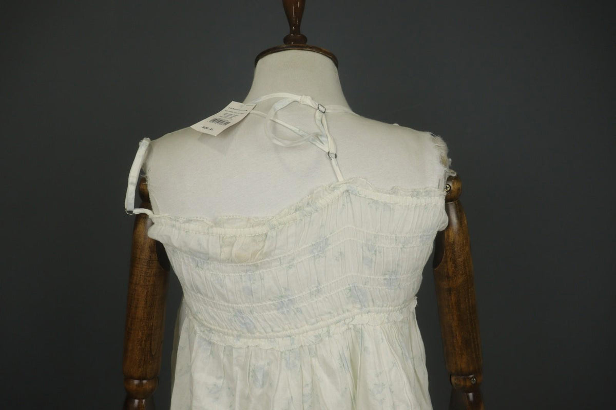 RALPH LAUREN Denim & Supply White Floral Spaghetti Strap Smocked Dress Sz XL