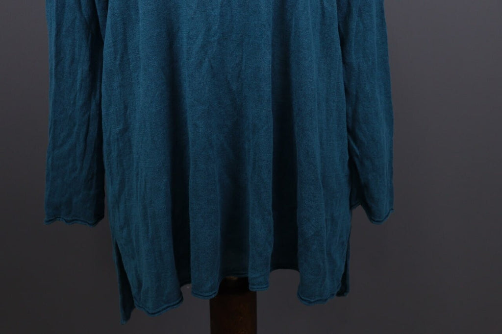 Gudrun Sjoden Blue Linen Lagenlook Long Sleeve Relaxed A-Line Dress – Size L