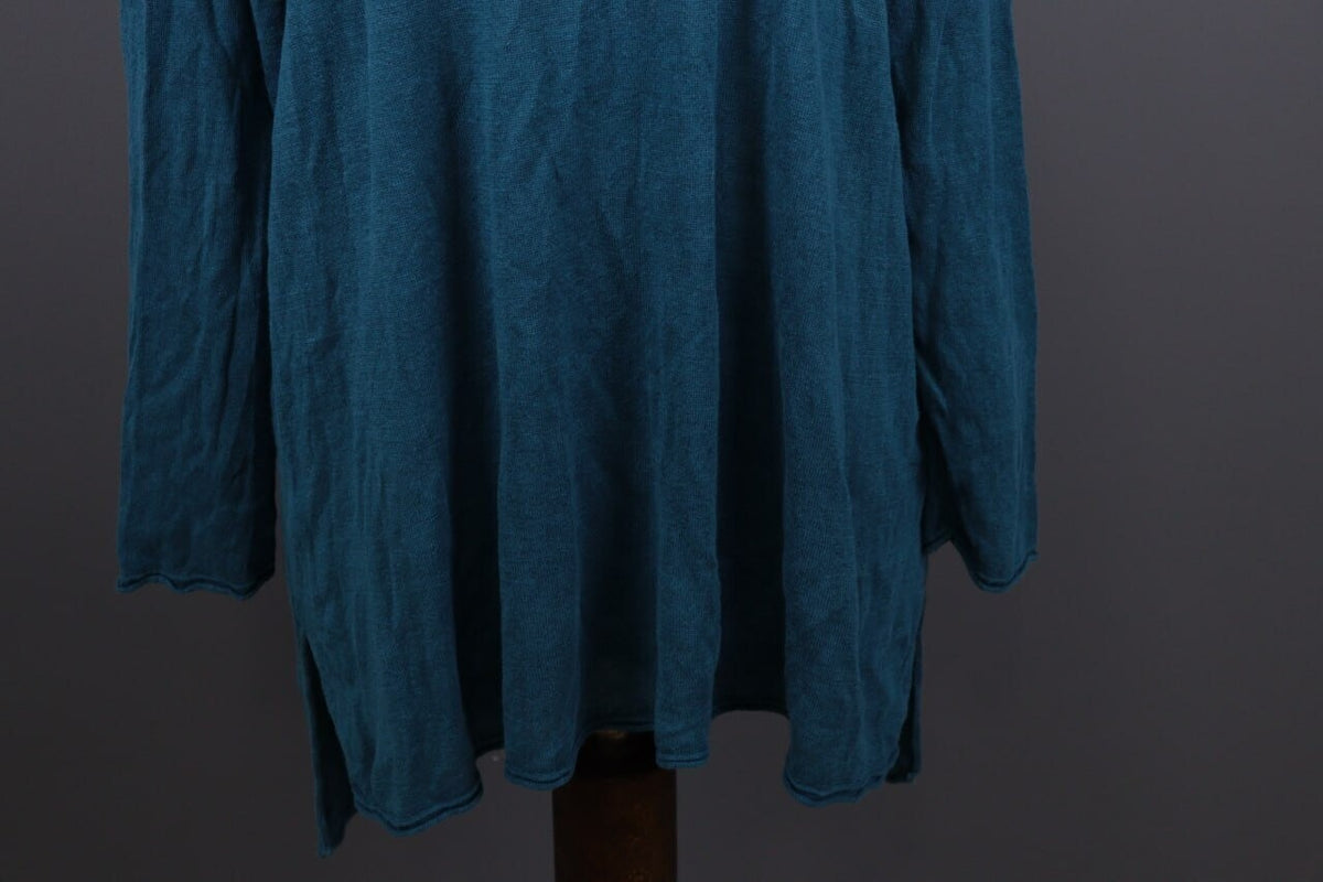Gudrun Sjoden Blue Linen Lagenlook Long Sleeve Relaxed A-Line Dress – Size L