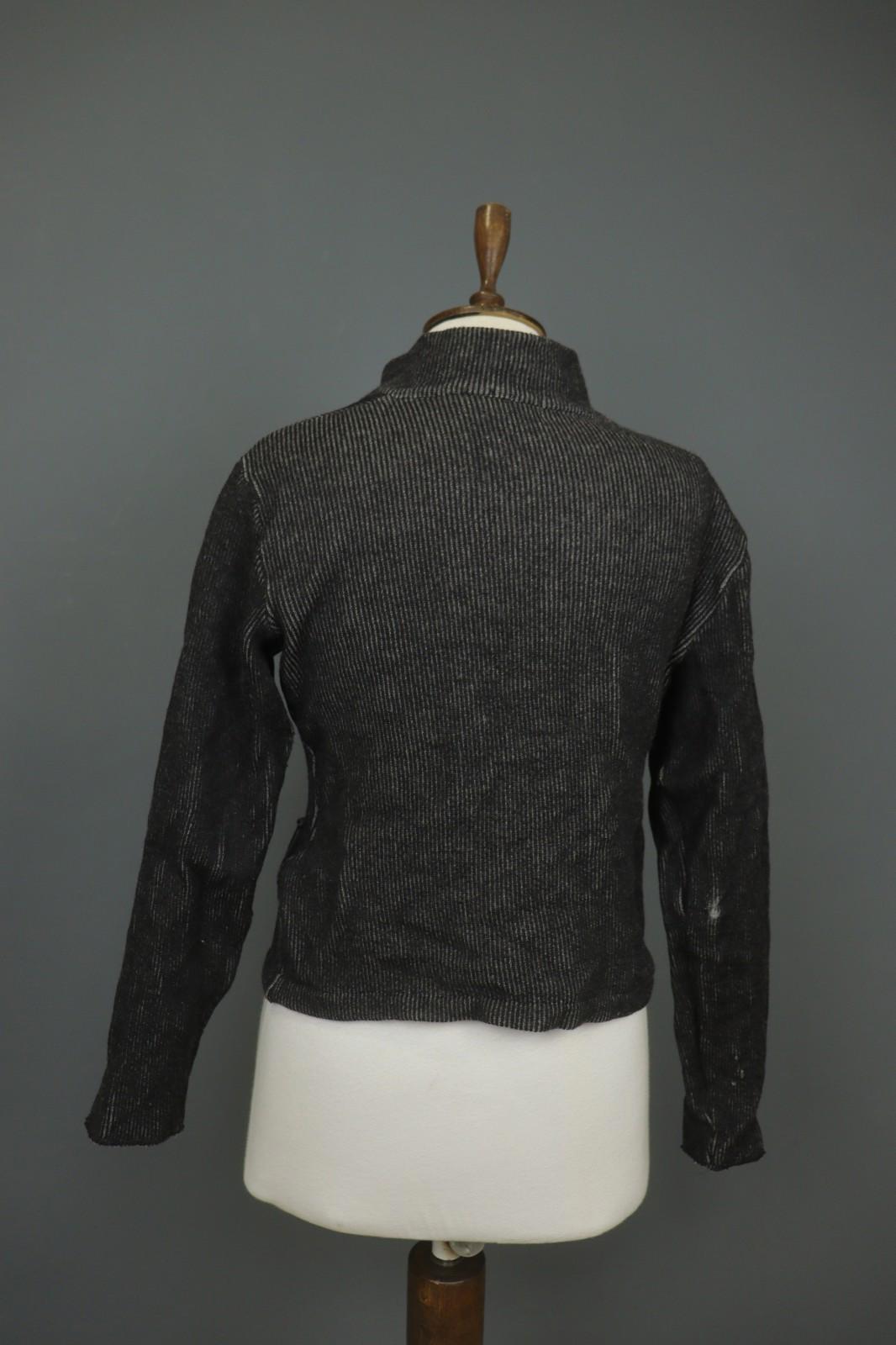 TRANSIT PAR-SUCH Black Virgin Wool Ribbed Single Breasted Blazer Jacket – Size 4