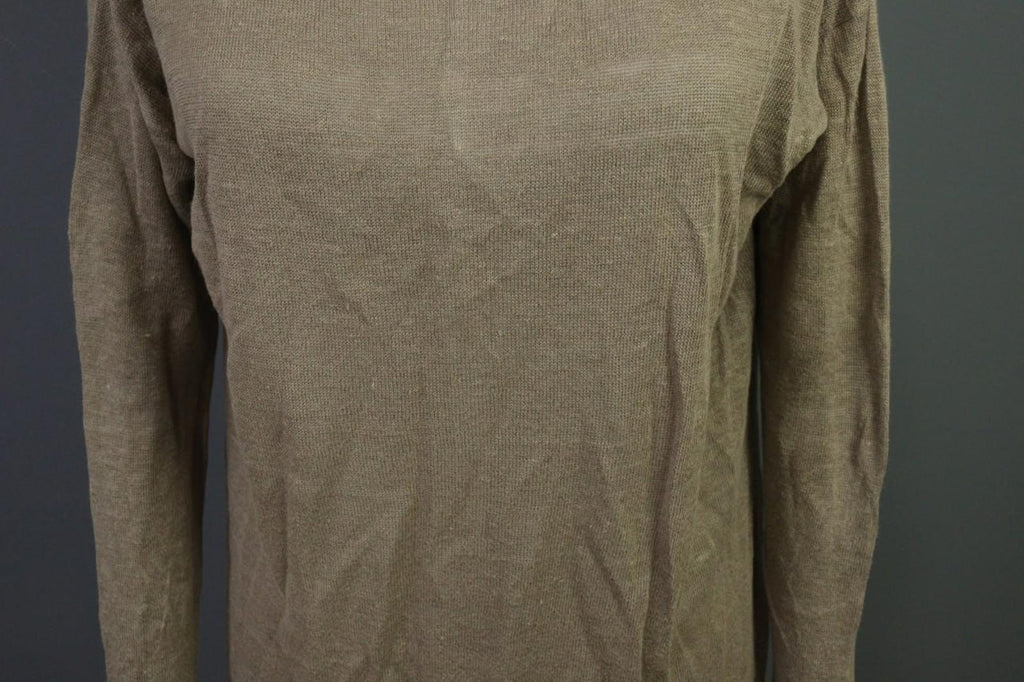 GUDRUN SJODEN Brown Linen Knit Crew Neck Raglan Sleeve Pullover Sweater – Size S