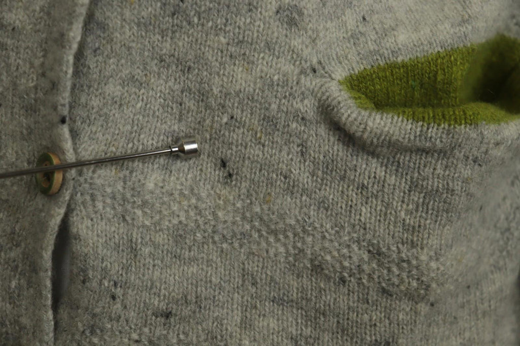 GUDRUN SJODEN Gray Crew Neck Raglan Sleeve Button Front Cardigan Sweater – Size S