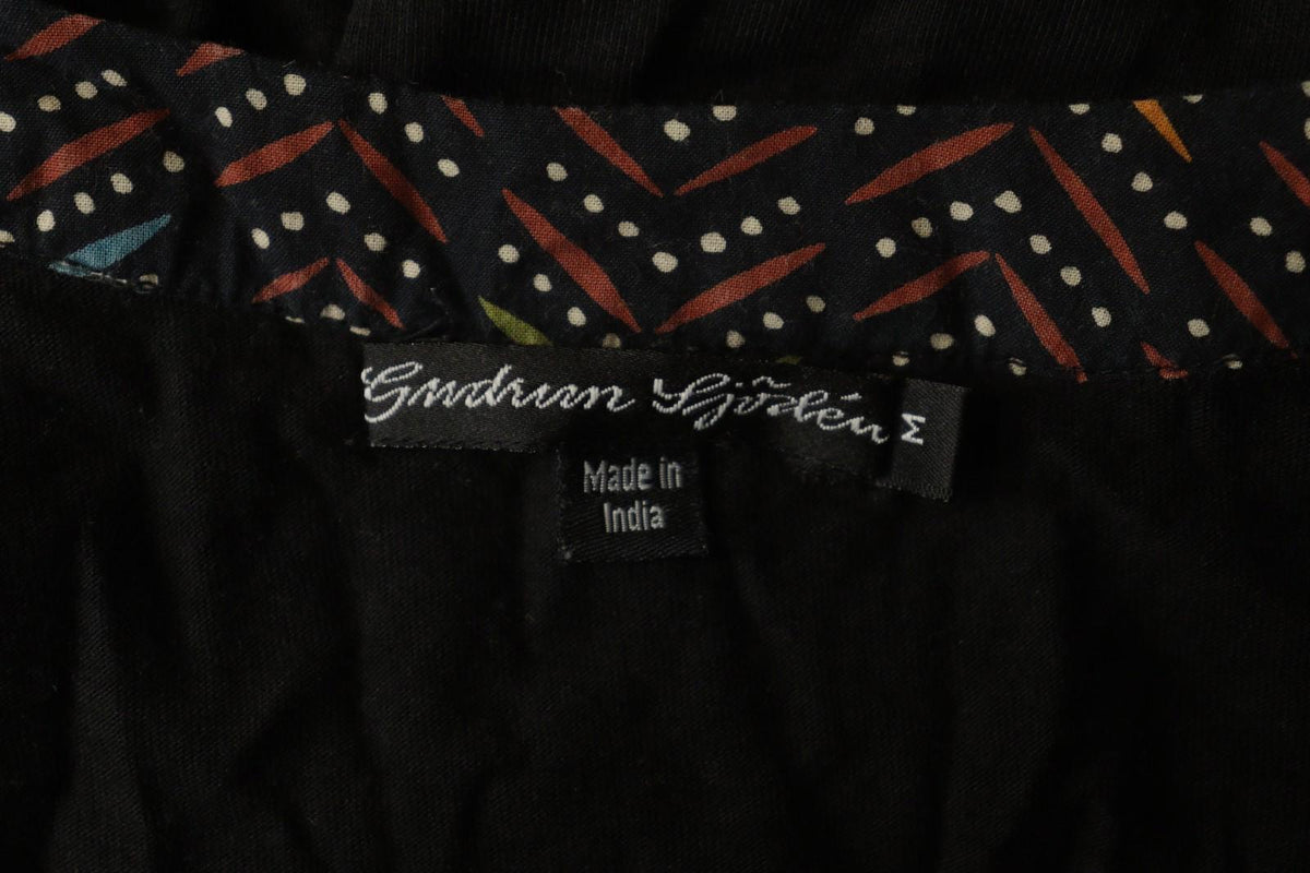 GUDRUN SJODEN Black Lyocell Patch Pocket Round Neck Pullover Shift Dress – Size M