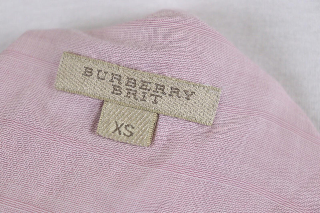 BURBERRY BRIT Pink Lightweight 3/4 Sleeve Stretch Button Down Shirt – Size XS