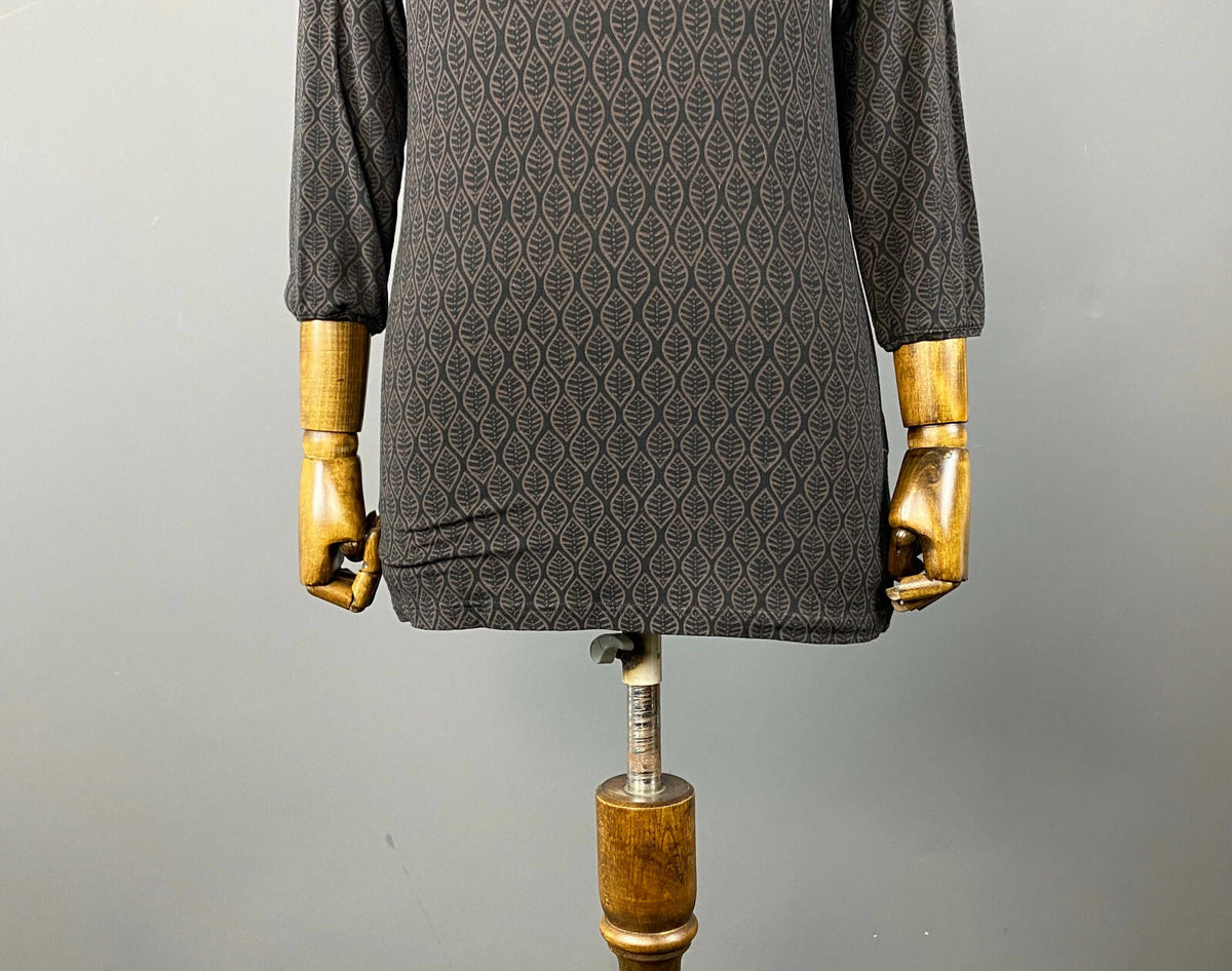 GUDRUN SJODEN Brown Printed Lyocell Long Sleeve Top – Women's S