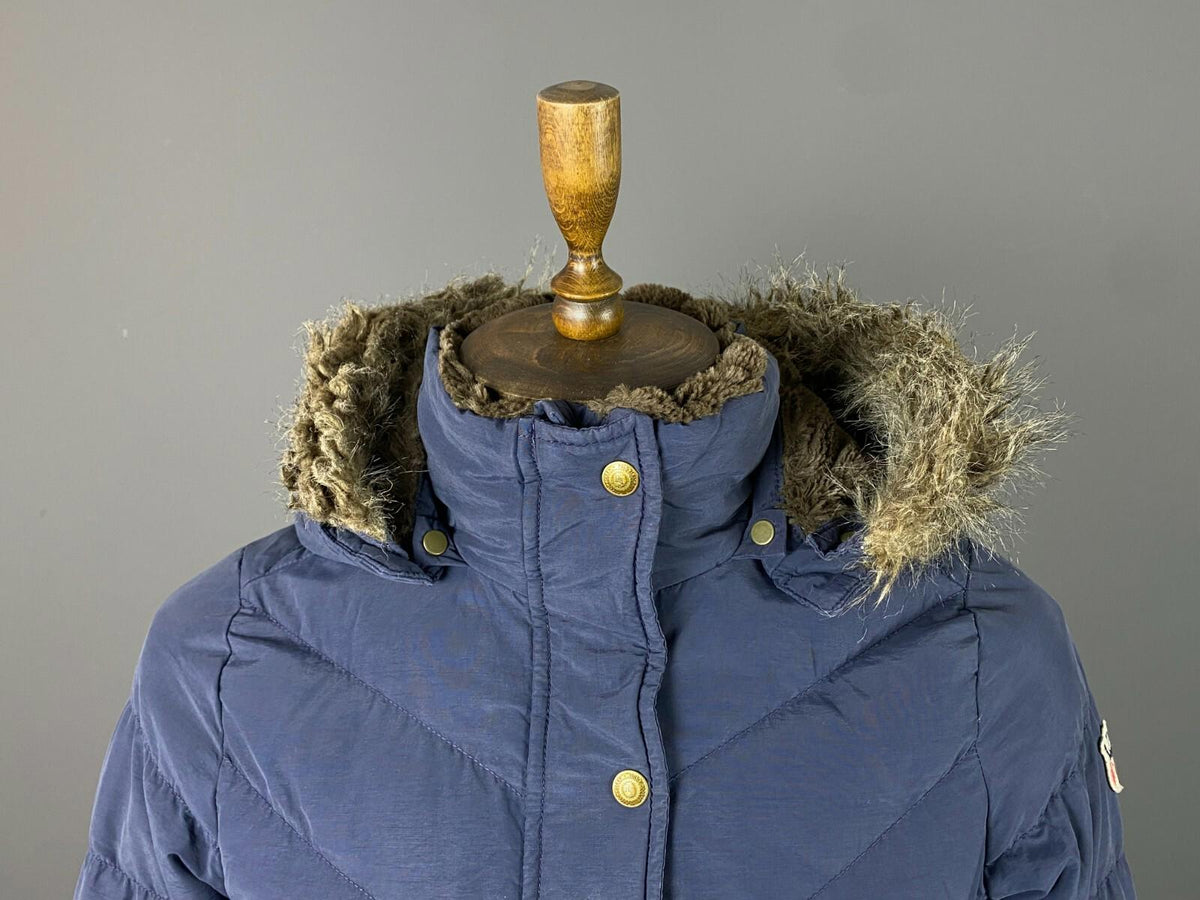 POLO JEANS COMPANY Blue Full Zip Hooded Faux Fur Down Puffer Jacket – Women's M