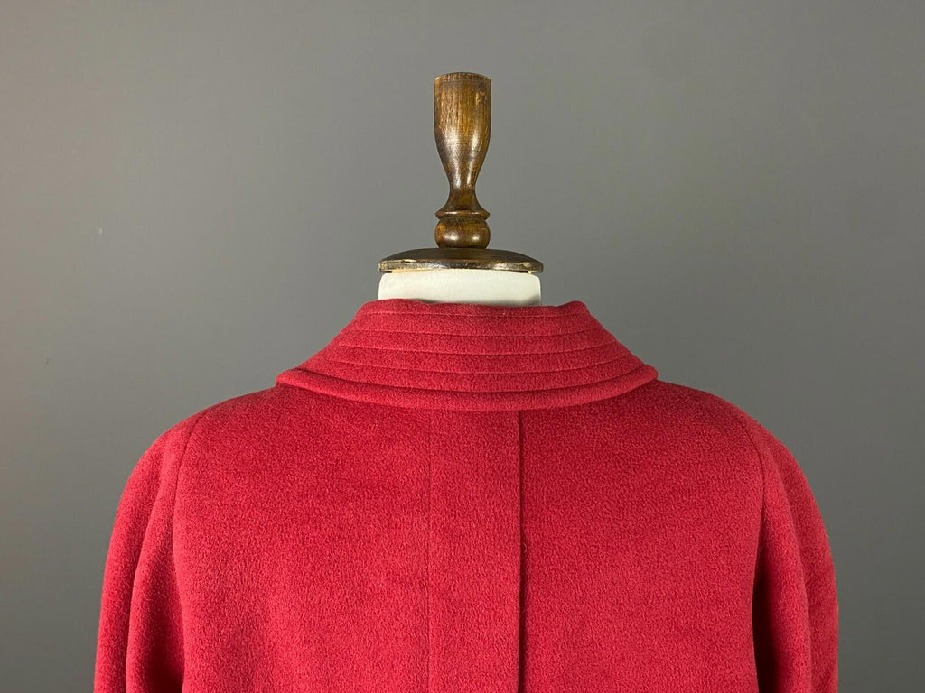 HENSEL & MORTENSEN Red Angora Wool Double Breasted Coat – Size 18