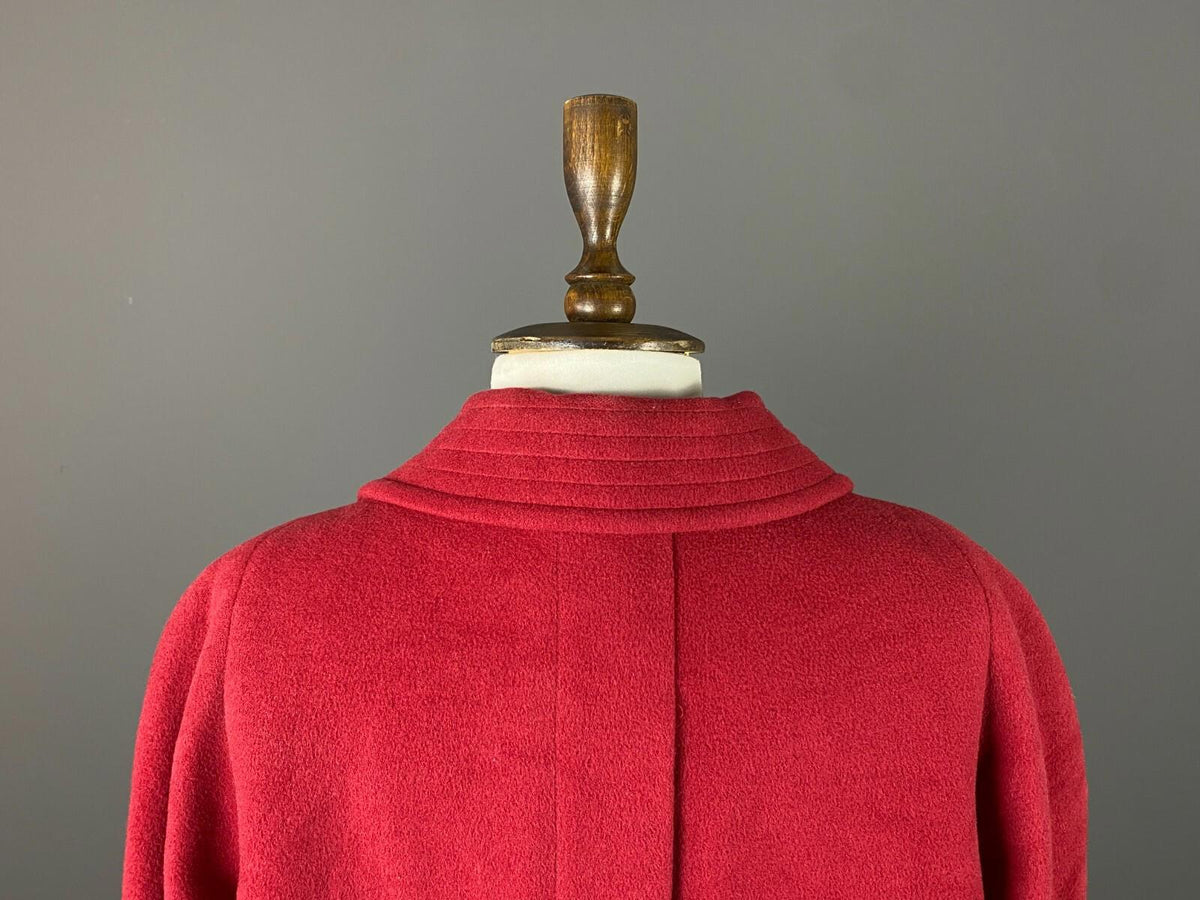 HENSEL & MORTENSEN Red Angora Wool Double Breasted Coat – Size 18