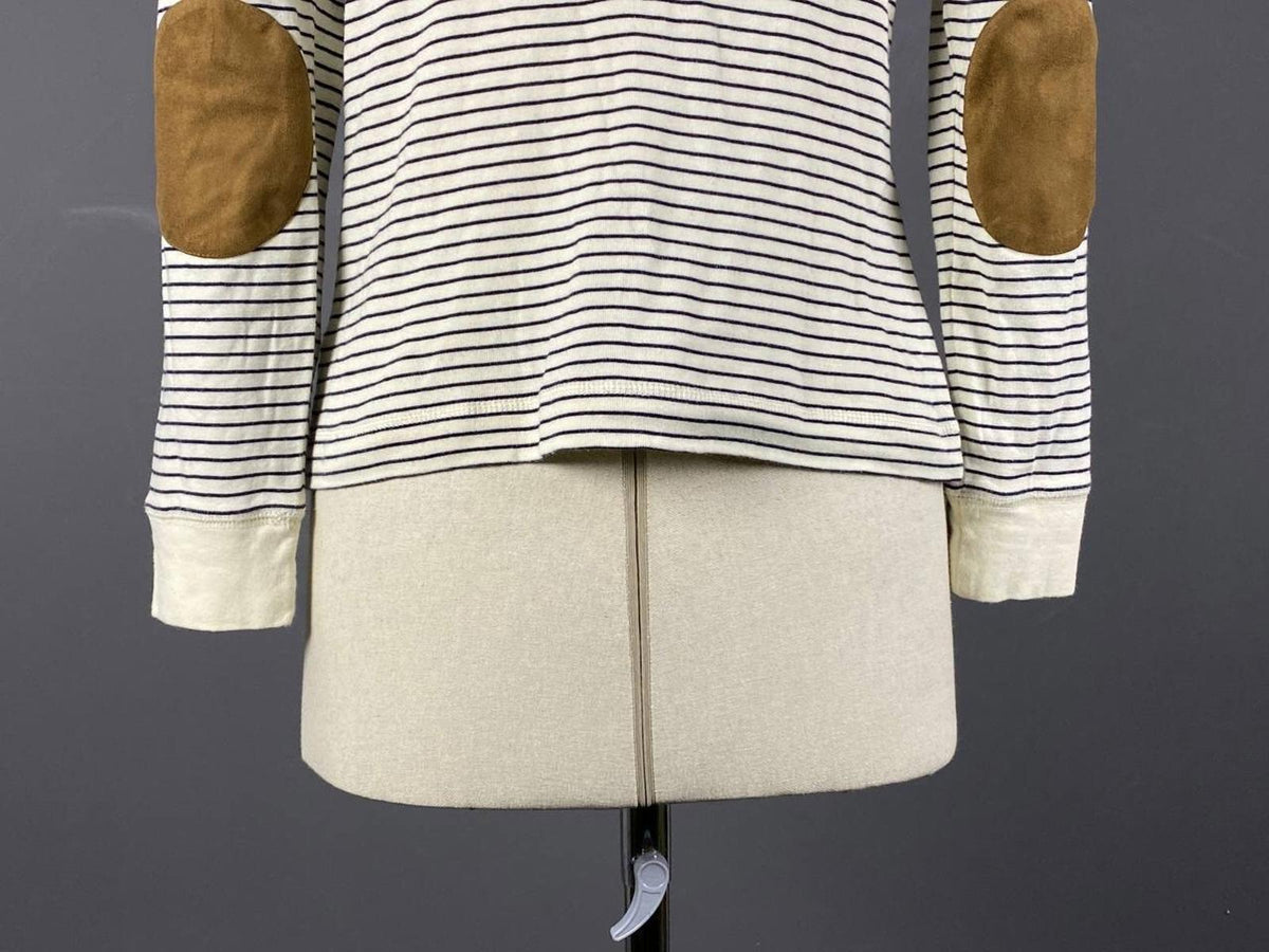 LAUREN JEANS COMPANY RALPH LAUREN Striped Elbow Patches Sweater – Size M