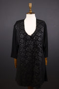 BARBARA SPEER Black Lagenlook Oversize Kaftan Midi Dress Tunic – Size L