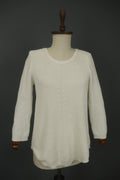 Salvatore Ferragamo White Knitted Crew Neck Long Sleeve Pullover Sweater – Size 38