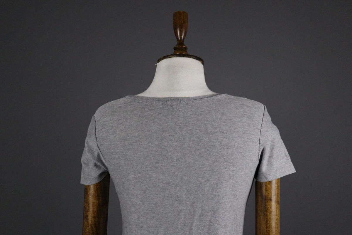 ETRO MILANO Gray Printed Cotton Short Sleeve Top T-Shirt – Size 40