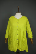 GUDRUN SJODEN Lemon Regular Fit Long Sleeve Button Front Shirt Dress – Size M