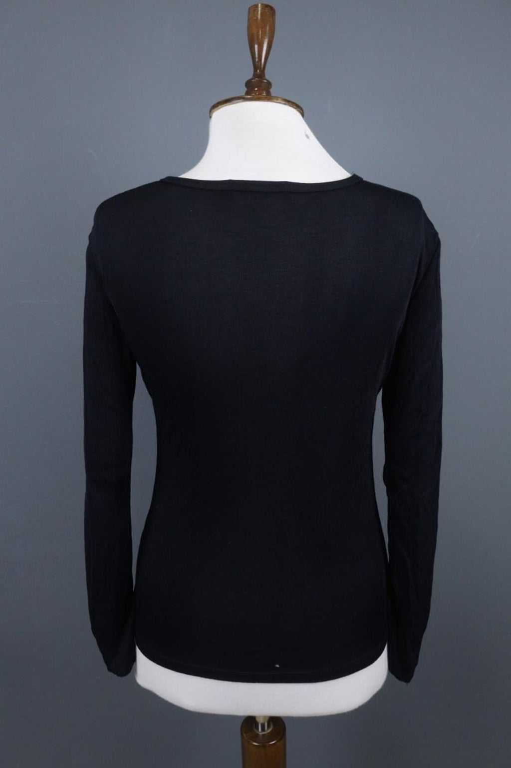 MARITHE+FRANCOIS GIRBAUD Black Viscose Raglan Sleeve Pullover Sweater – Size 38
