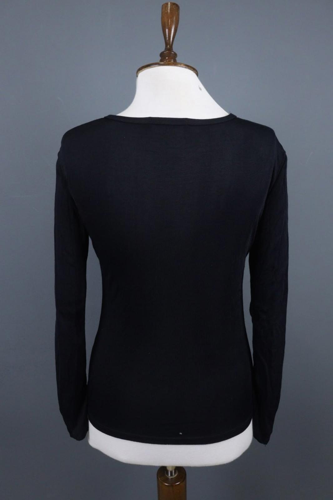 MARITHE+FRANCOIS GIRBAUD Black Viscose Raglan Sleeve Pullover Sweater – Size 38