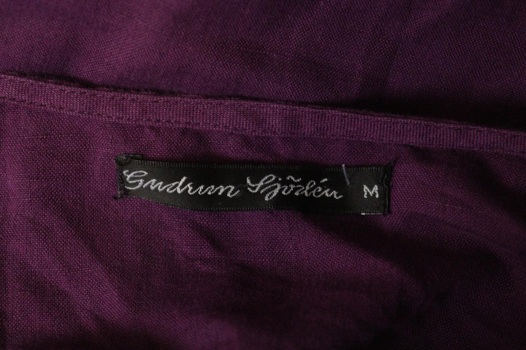 GUDRUN SJÖDEN Purple Cotton Long Sleeve V-Neck Pullover Tunic Dress – Size M