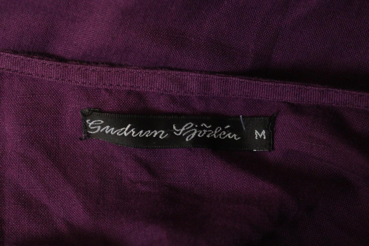 GUDRUN SJÖDEN Purple Cotton Long Sleeve V-Neck Pullover Tunic Dress – Size M