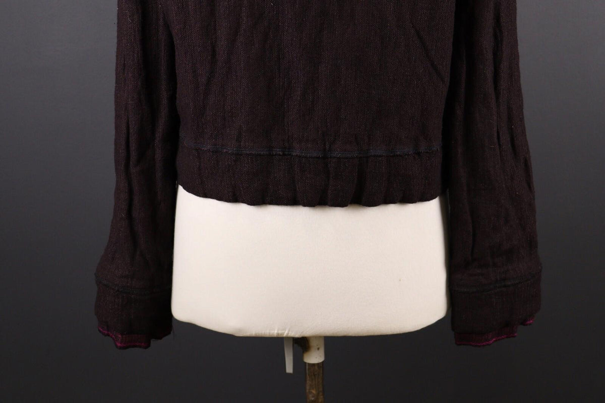 SARAH PACINI Brown Double Breasted Tweed Lightweight Jacket – Size M
