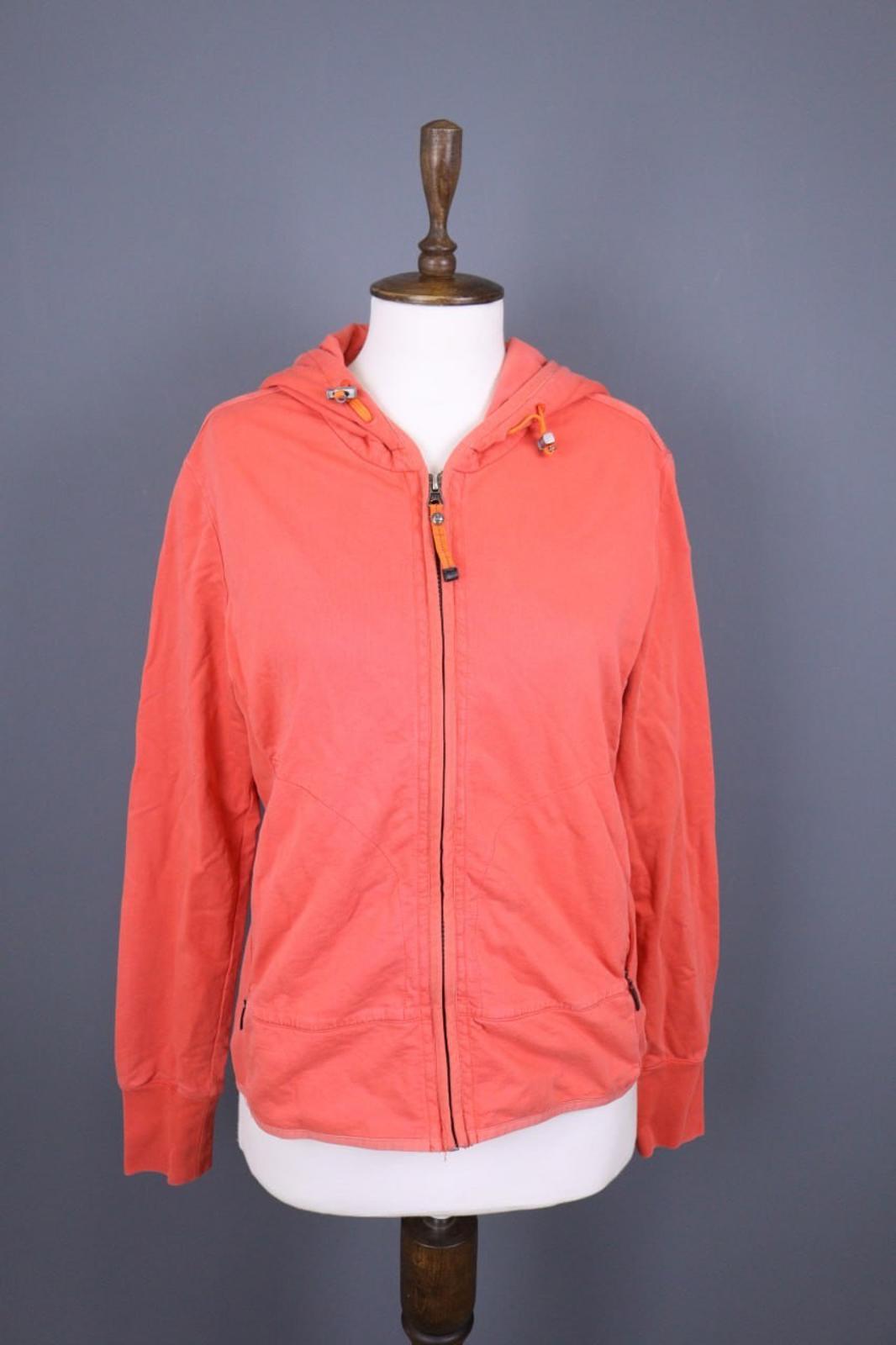 PARAJUMPERS Orange 100%Cotton Raglan Sleeve Drawstring Full Zip Hoodie – Size 2XL