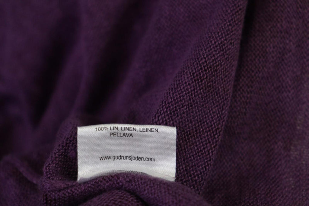 GUDRUN SJODEN Purple 100%Linen Round Neck Short Sleeve Sweater Dress – Size S