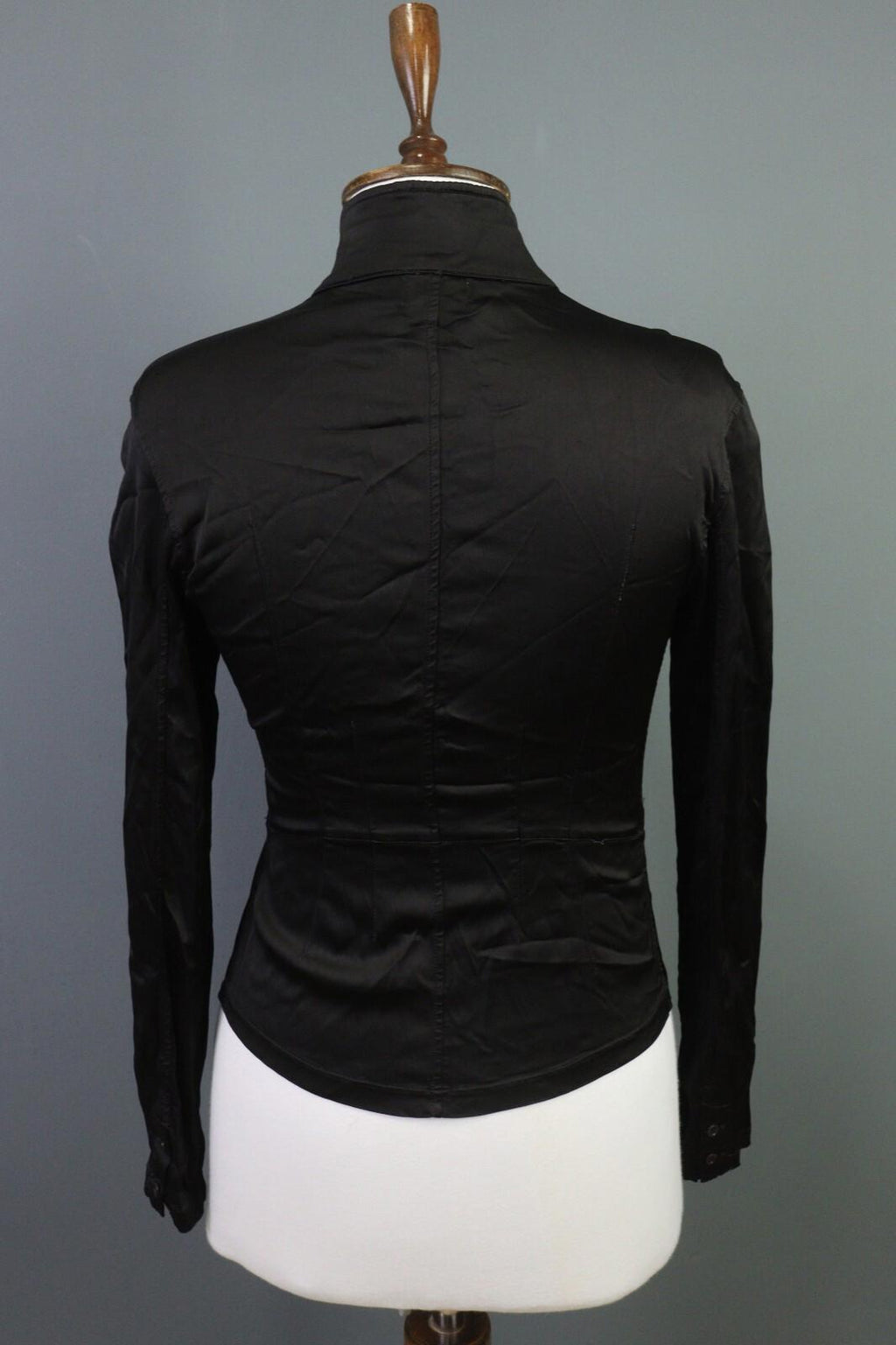 TRANSIT PAR SUCH Black Long Sleeve Button Down Rayon Cropped Top Shirt – Size 1