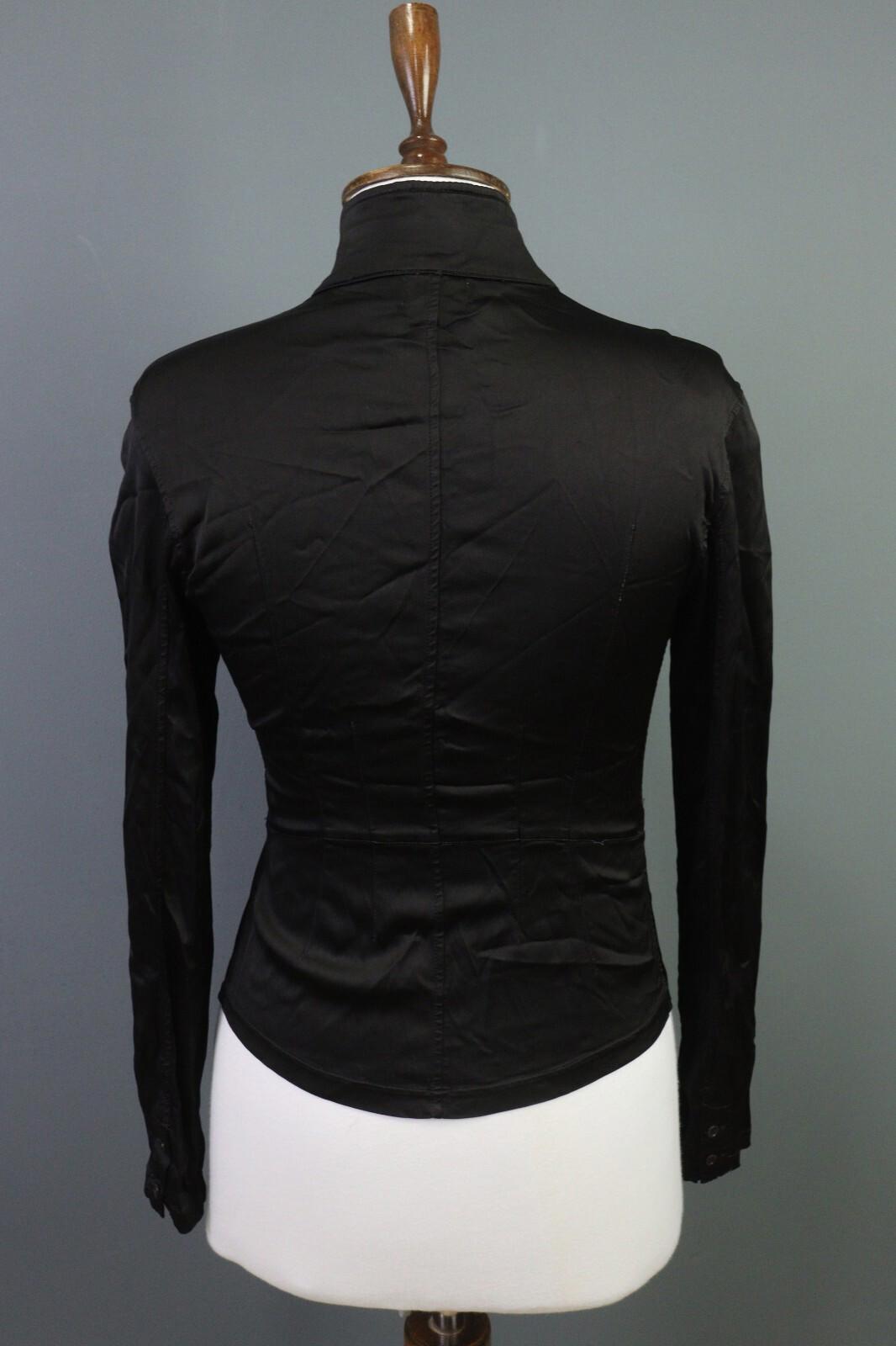 TRANSIT PAR SUCH Black Long Sleeve Button Down Rayon Cropped Top Shirt – Size 1