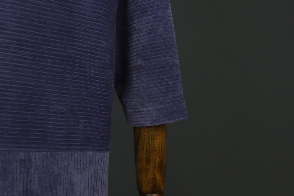 GUDRUN SJODEN Purple Cotton Velour Round Neck Pullover Shift Dress – Size XS