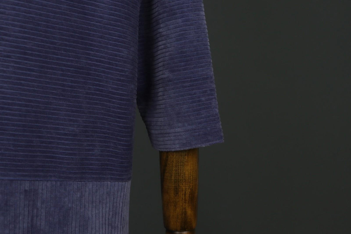 GUDRUN SJODEN Purple Cotton Velour Round Neck Pullover Shift Dress – Size XS