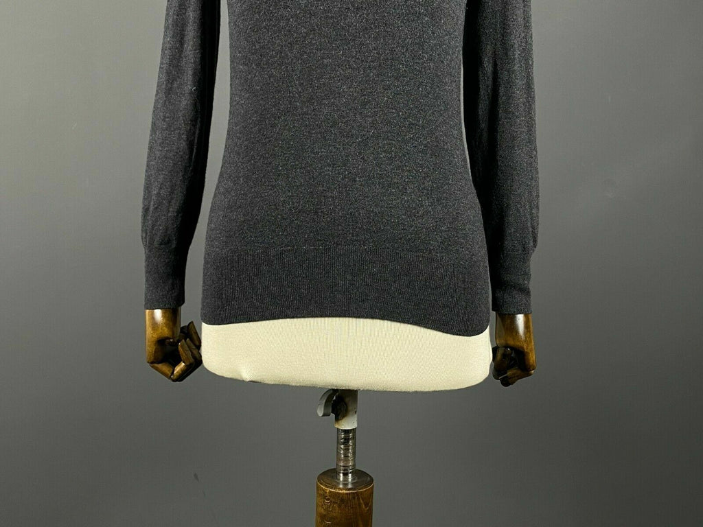 Escada Sport Gray Stretch V-Neck Pullover Jumper Sweater – Size S