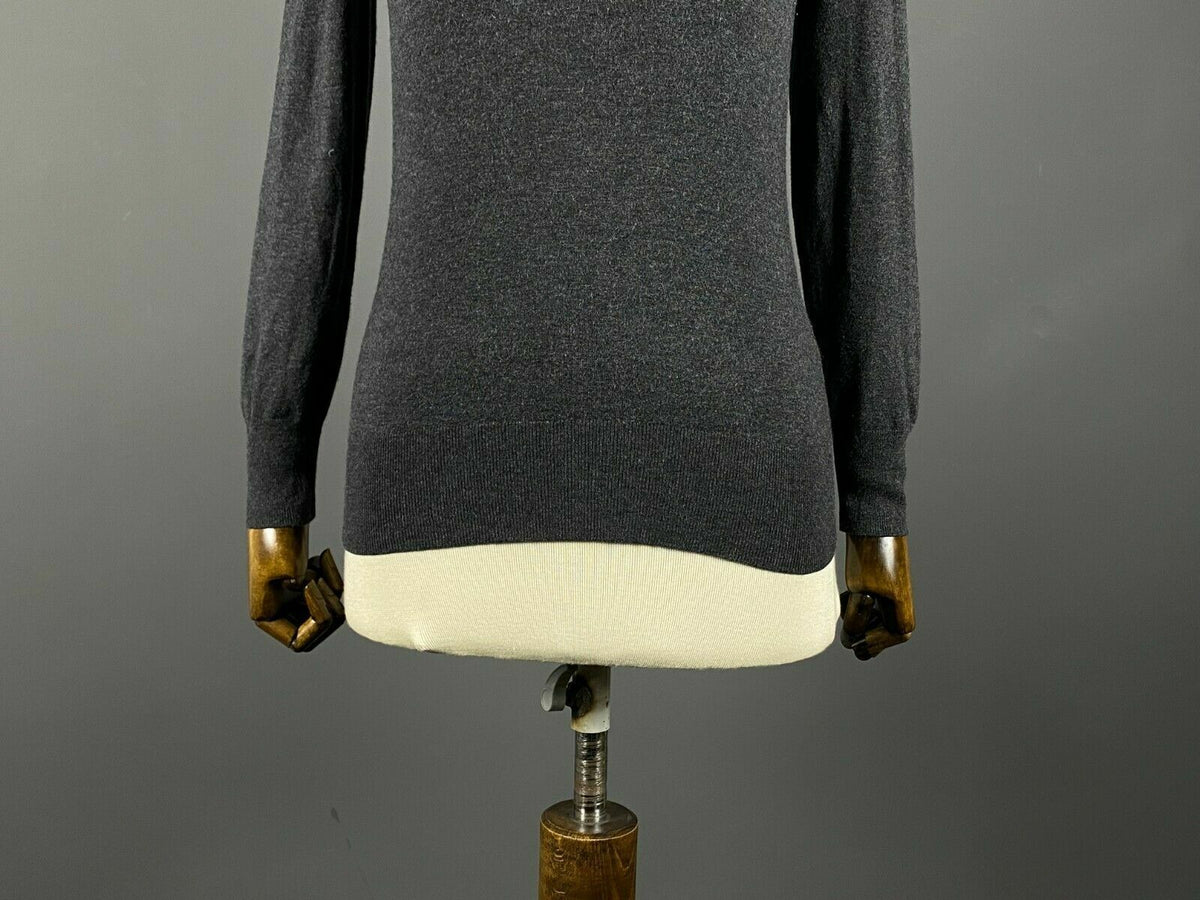 Escada Sport Gray Stretch V-Neck Pullover Jumper Sweater – Size S