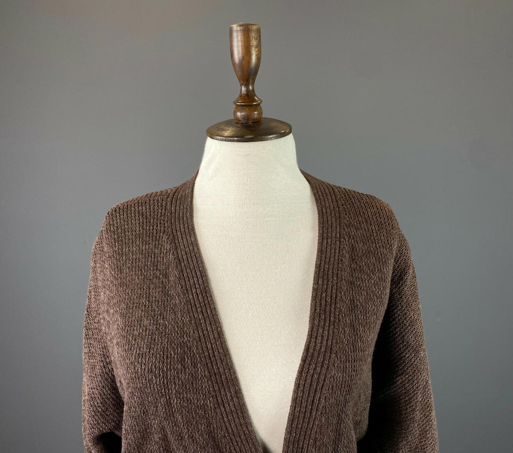 LAUREN RALPH LAUREN Brown Cotton Long Sleeve Cardigan Wrap Sweater – Size M