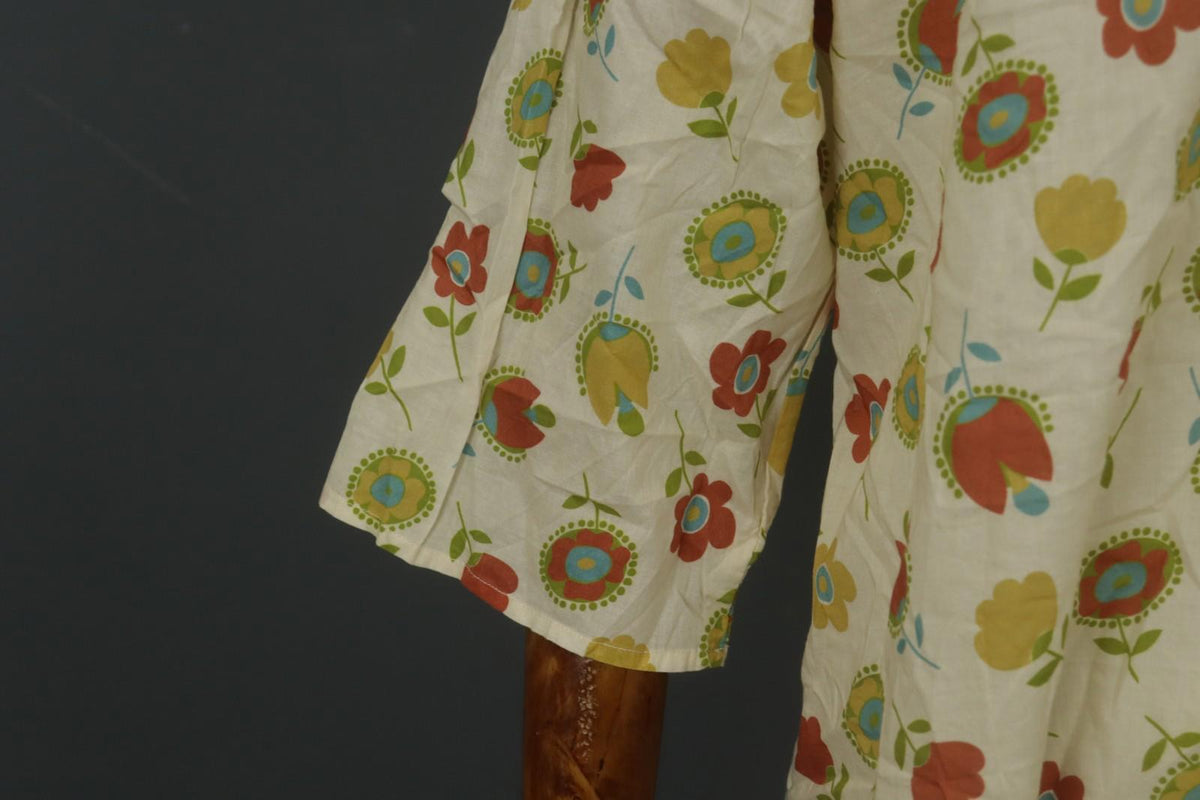 GUDRUN SJODEN Multi Floral Long Sleeve Crew Neck Short Shirt Dress – Size M