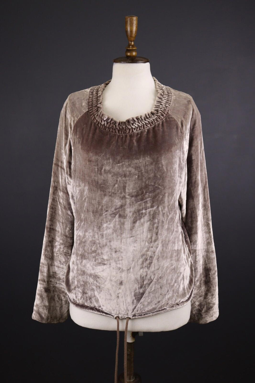 SEE by CHLOE Ash Rose Velour Drawstring Long Sleeve Top Shirt – Size 40
