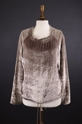 SEE by CHLOE Ash Rose Velour Drawstring Long Sleeve Top Shirt – Size 40