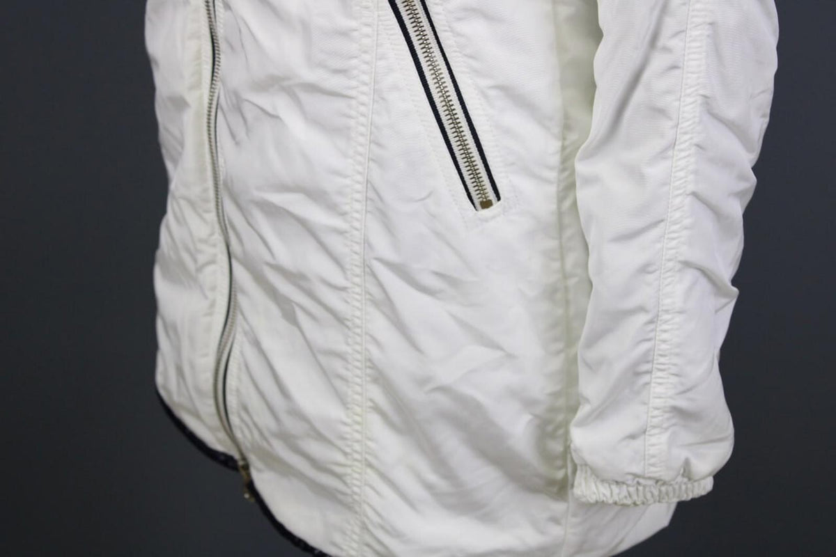 DUVETICA White Lightweight Hooded Full Zip Long Jacket – Size 44