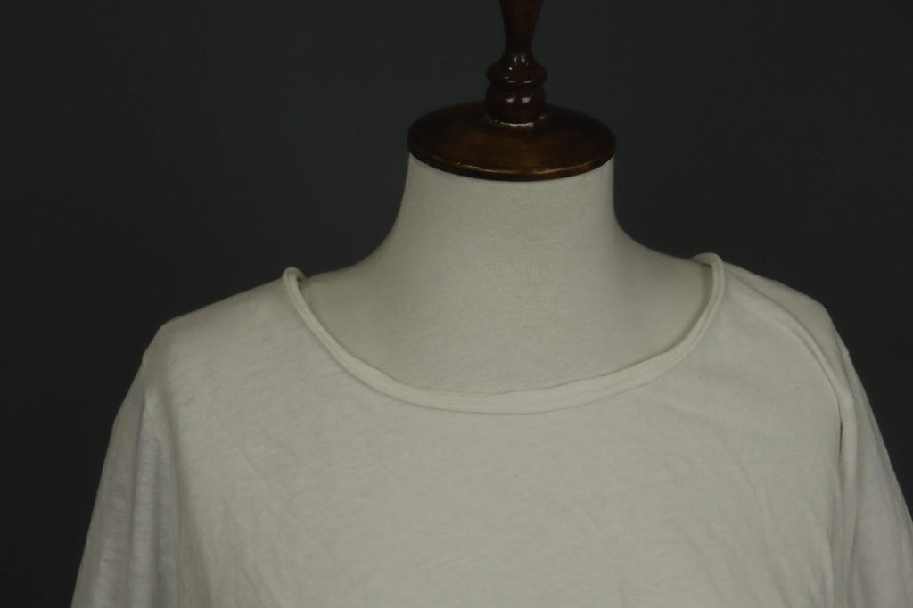 EWA I WALLA White Cotton Round Neck Long Sleeve High Low Blouse Top – Size M
