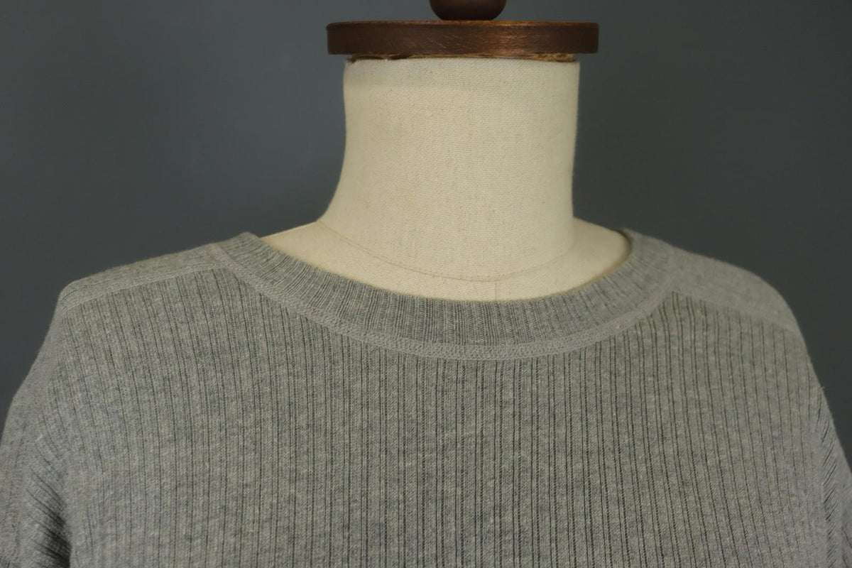 GUDRUN SJODEN Gray Raglan Sleeve Crew Neck Side Slit Pullover Sweater – Size M