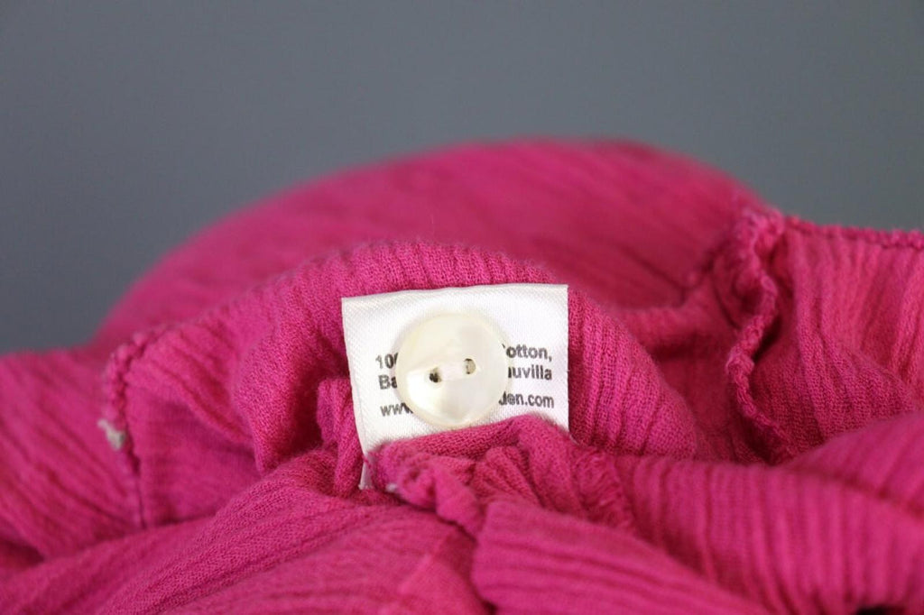 GUDRUN SJODEN Pink Henley 3/4 Sleeve Blouson Shirt Midi Dress – Size L