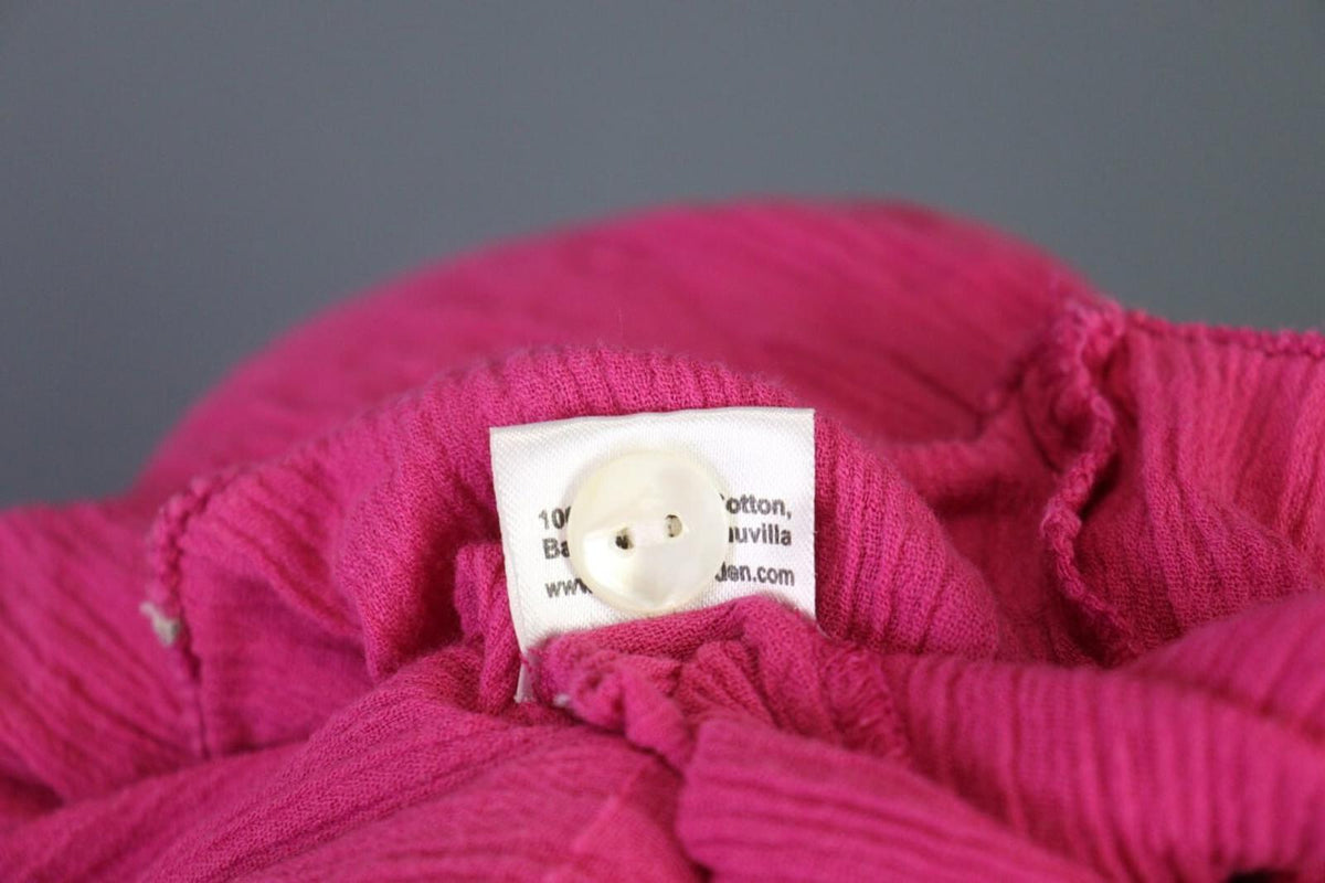 GUDRUN SJODEN Pink Henley 3/4 Sleeve Blouson Shirt Midi Dress – Size L