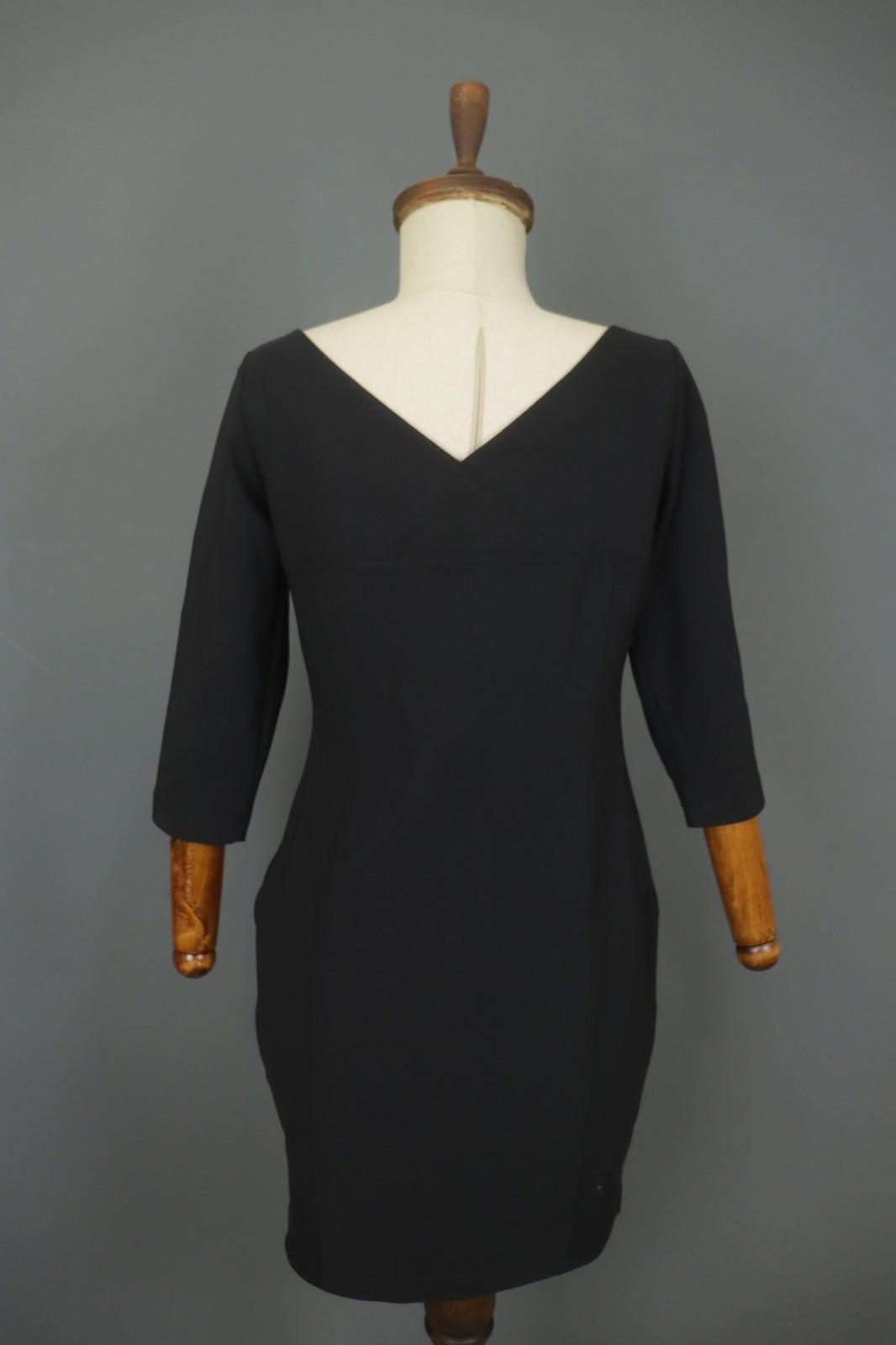 SARAH PACINI Black Long Sleeve Round Neck Pullover Bodycon Dress – Size S / M