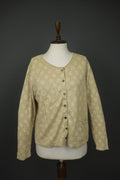 GUDRUN SJÖDEN Beige Floral Long Sleeve Button Front Cardigan Sweater – Size L