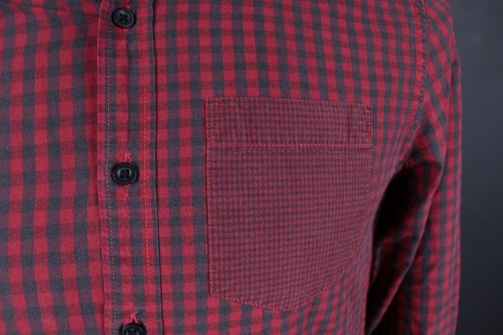 Desigual Regular Fit Red Check Long Sleeve Button Down Shirt – Size S