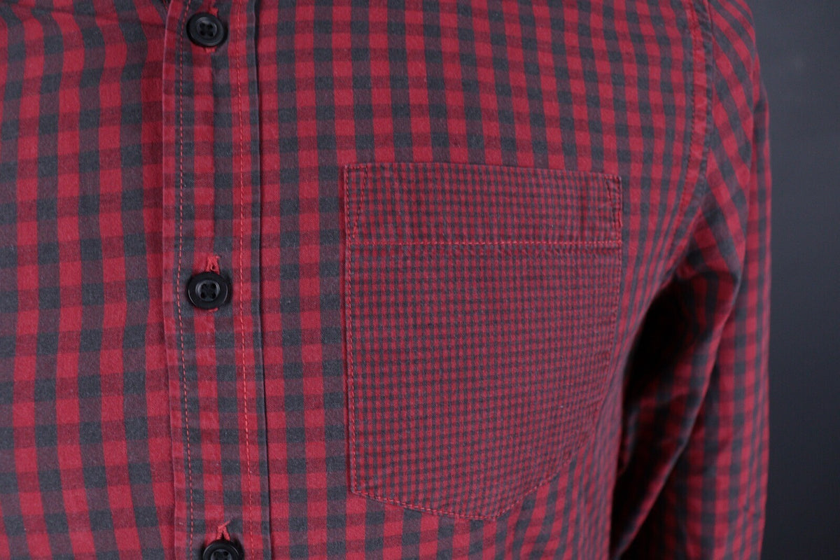 Desigual Regular Fit Red Check Long Sleeve Button Down Shirt – Size S