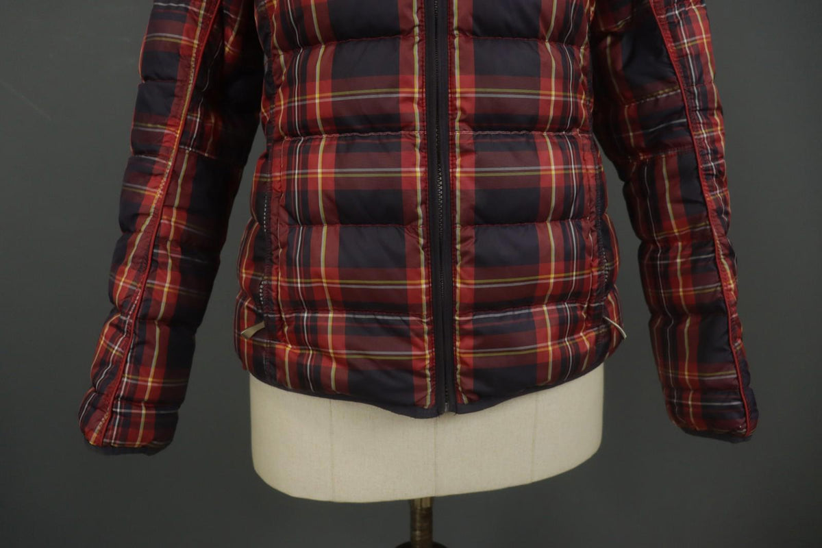 NAPAPIJRI Multicolor Plaid Long Sleeve Mock Neck Full Zip Puffer Jacket – Size M