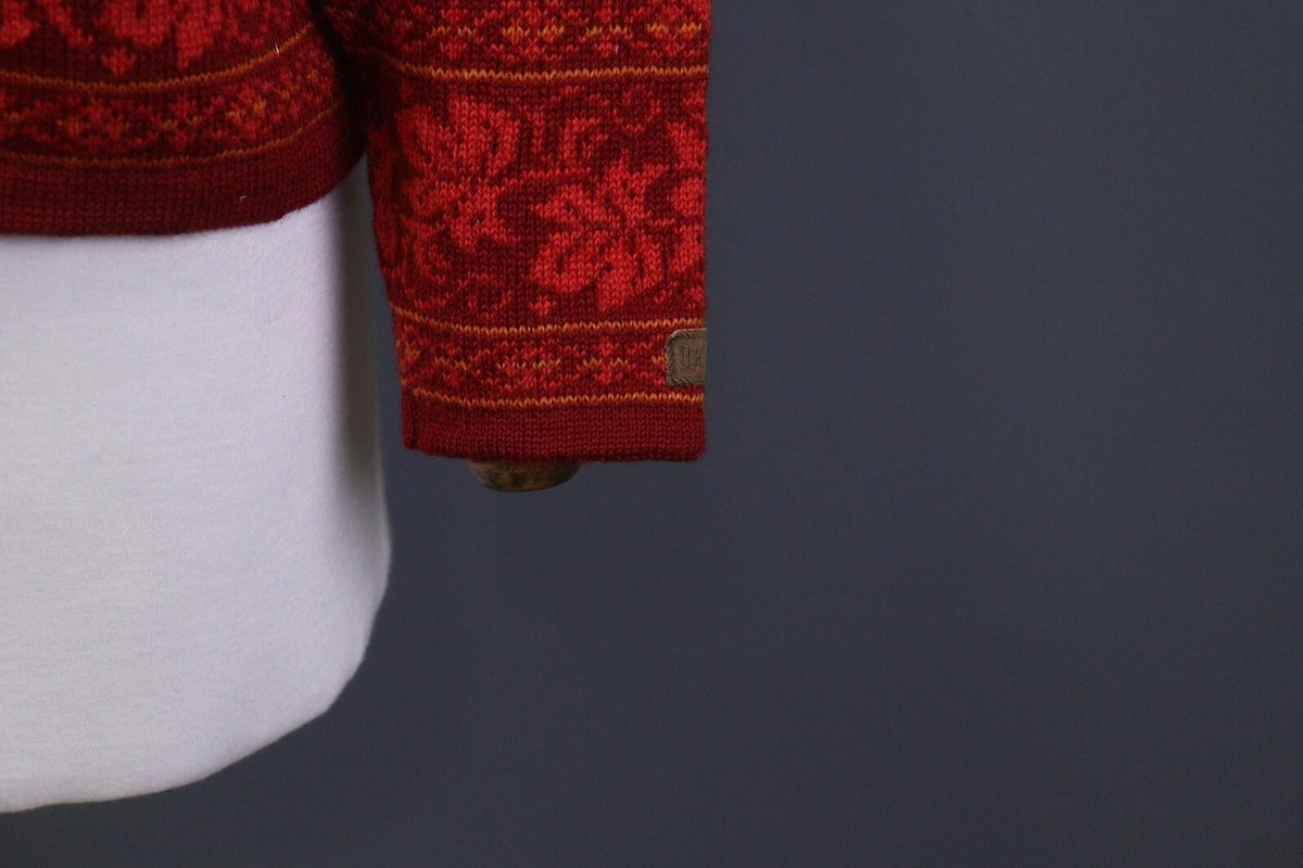 DALE OF NORWAY Red Geometric Wool Knit Button Cardigan Sweater – Size 3