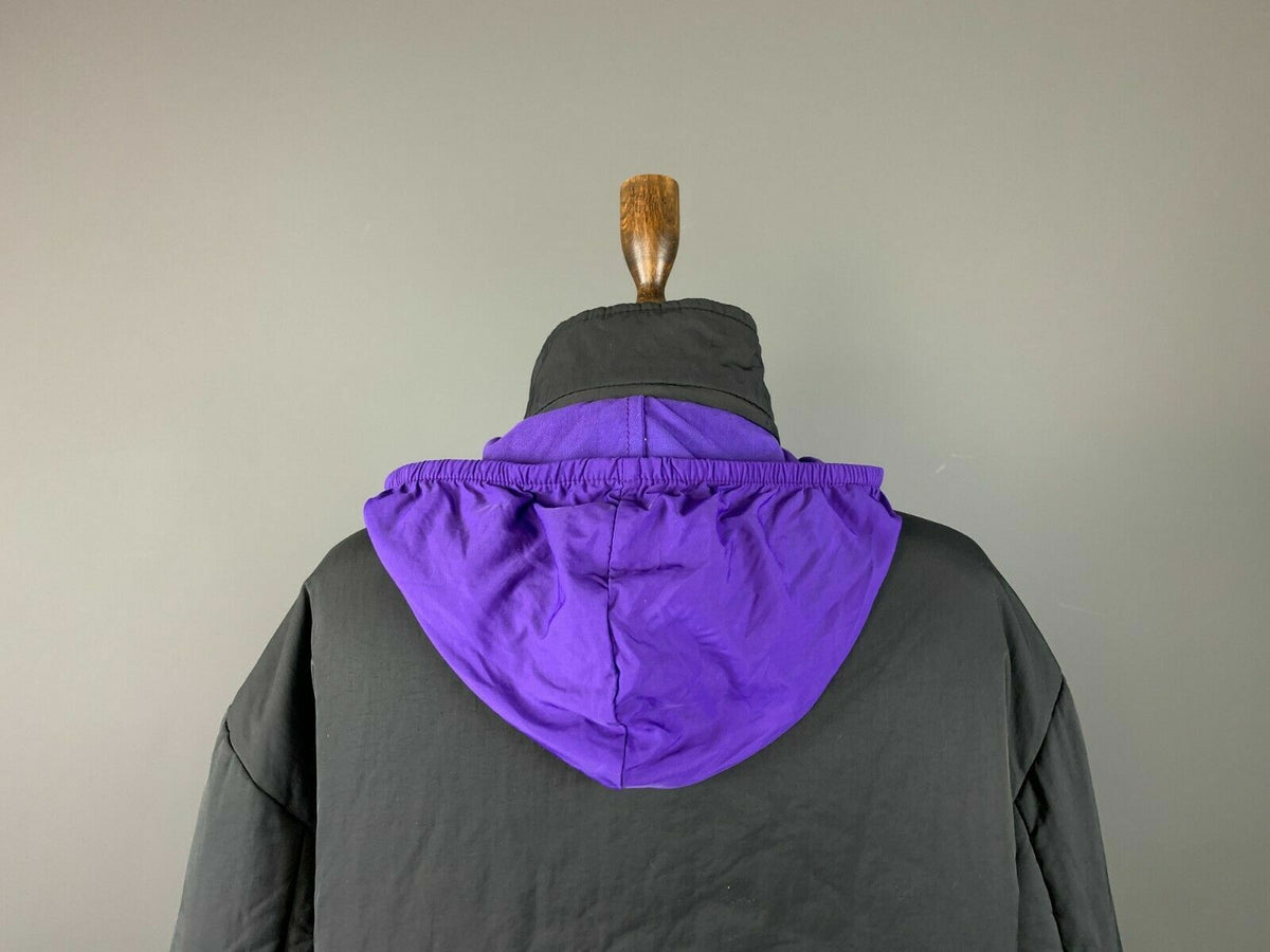 Versace Jeans Couture Black Full Zip Hooded Nylon Jacket – Women's XL