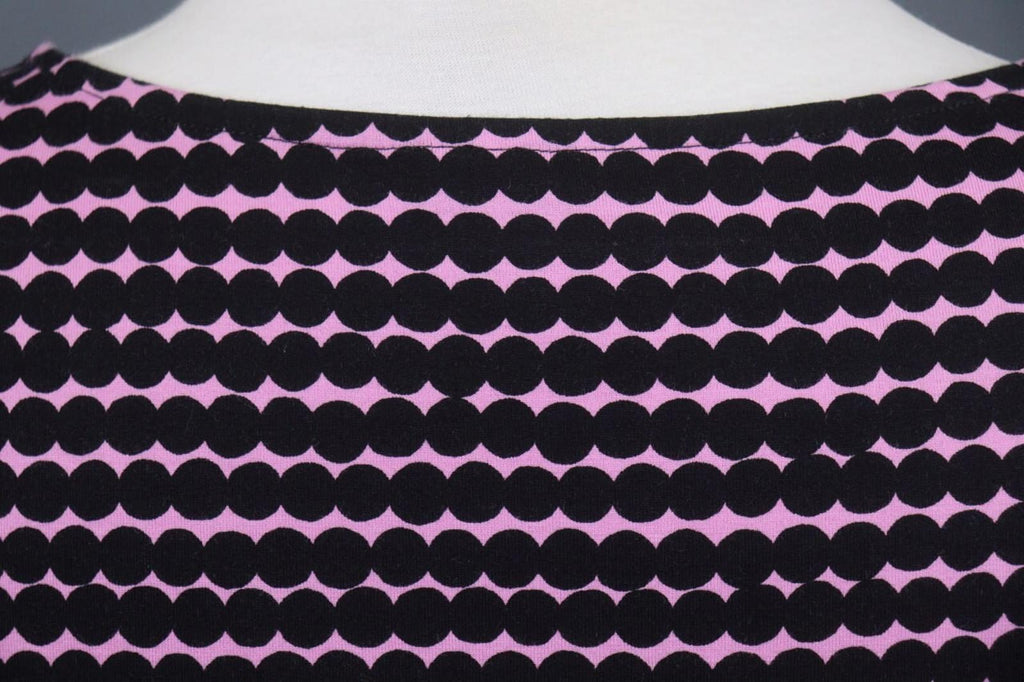 MARIMEKKO ADD PERETTA PIKKU RASYMATTO Purple Polka Dot Cotton Shift Dress Sz XS