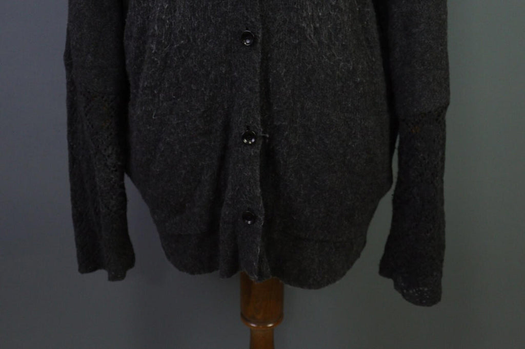 OSKA Gray Lagenlook Obersized Wool Mohair Angora Cardigan Sweater
