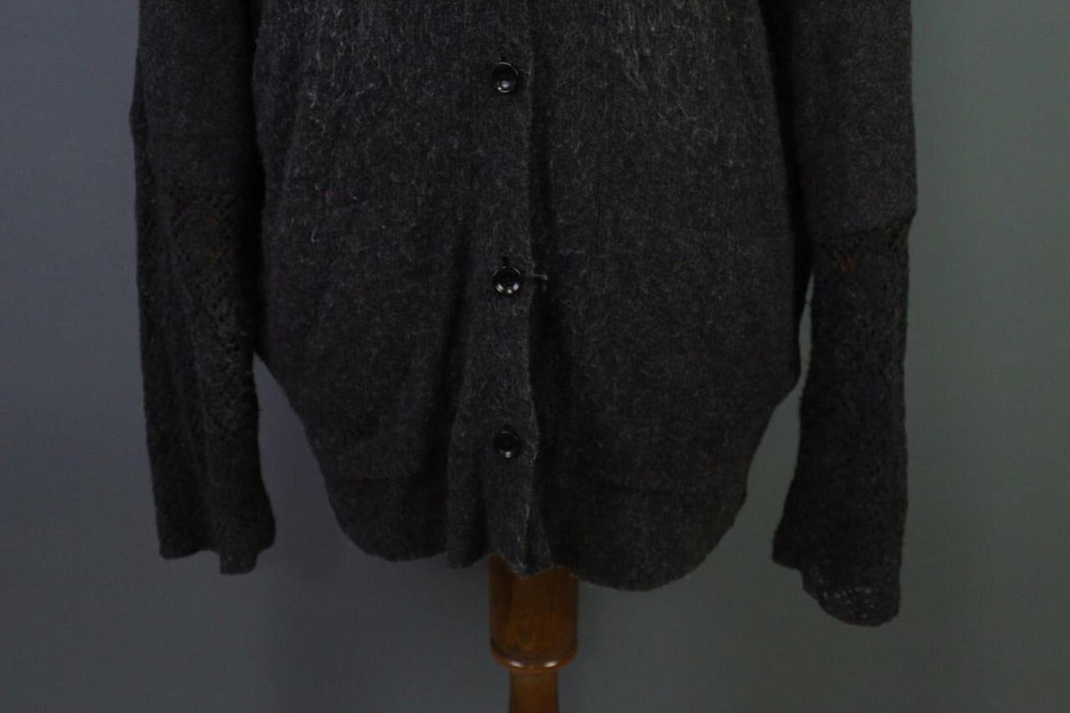 OSKA Gray Lagenlook Obersized Wool Mohair Angora Cardigan Sweater
