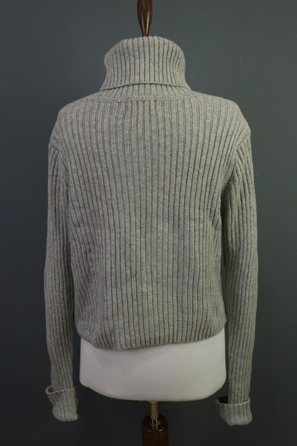 LINDEX Jean Paul Gaultier Gray Turtle Neck Ribbed Sleeve Pullover Sweater – Size L